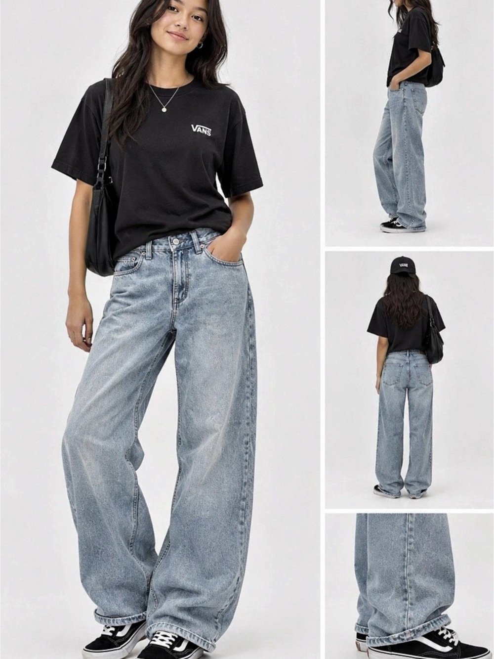 Vans Sirelle Baggy Fit Jeans Blue Mid Waist Size 24 | Skater | Streetwear